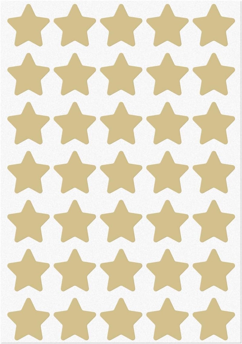 FINDAT Kraft Star Stickers 1 Inch Vinyl Kids Reward Sticker Adhesive Removable Waterproof Reusable Small Stars Labels for Children Student School Classroom Teacher Supplies 700 PCS - Image 1